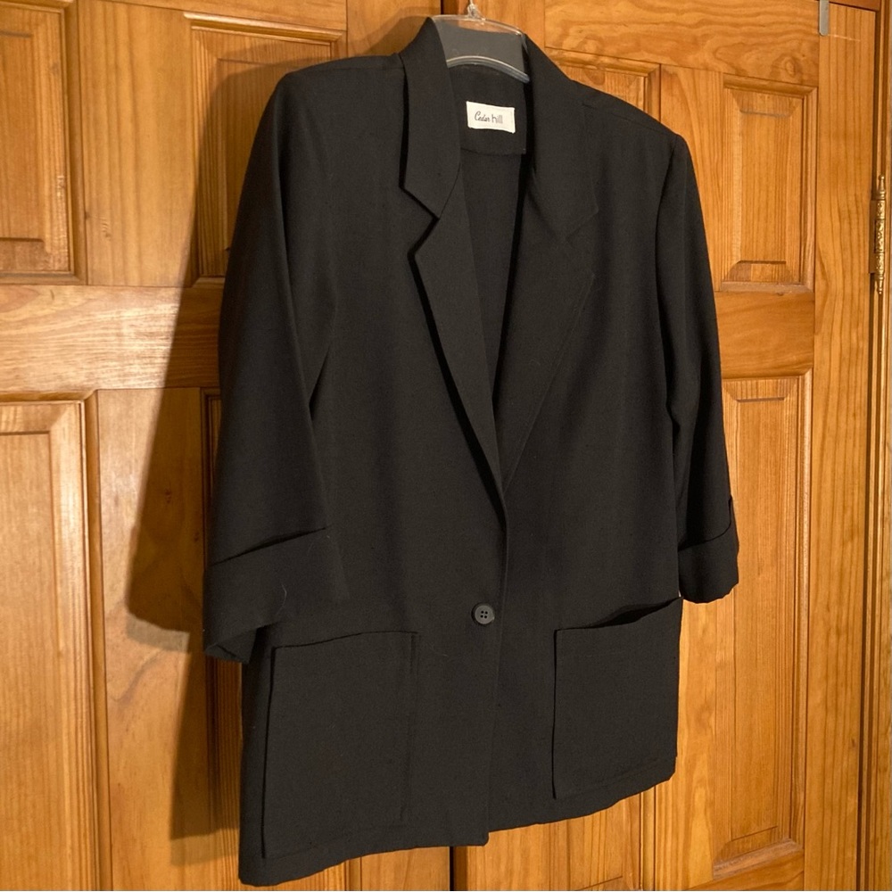 NWOT Cedar Hill Vintage 80s Blazer 3/4 Sleeve Career Black Size 18
